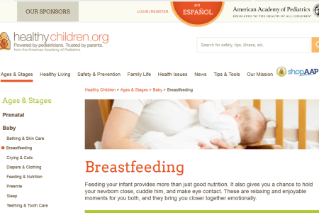 AAP breastfeeding site for moms