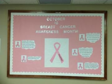 breast caner awareness, bulletin board, fall theme