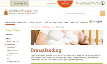 AAP breastfeeding site for moms