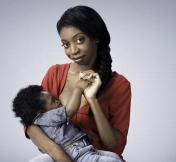 Breastfeeding Mom Holding Baby