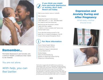 HRSA Perinatal Depression Brochure for Moms