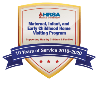 HRSA Maternal and Child Health 10-year Anniversary Badge