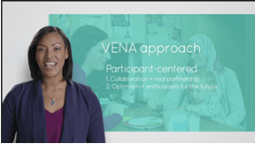 Image of Woman In Front of Power Point Presentation for Value Enhanced Nutrition Assessment VENA